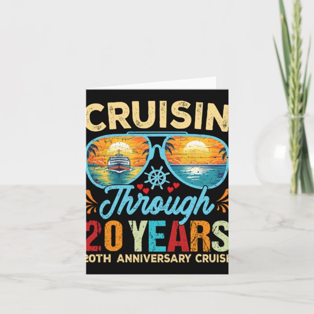 Cruisin Through 20 Years 20th Wedding Anniversary  Card (Front)