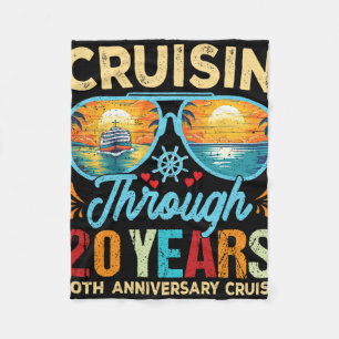 Cruisin Through 20 Years 20th Wedding Anniversary Fleece Blanket