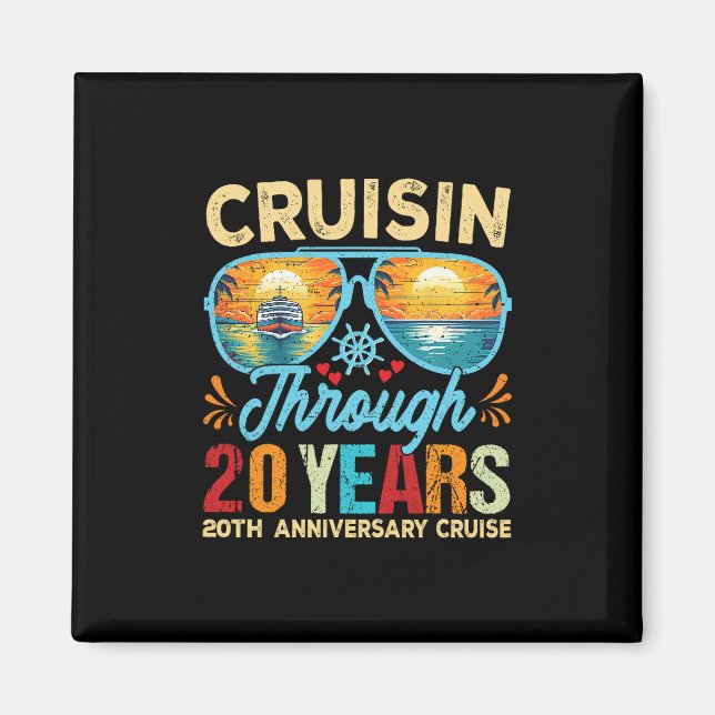 Cruisin Through 20 Years 20th Wedding Anniversary  Magnet (Front)