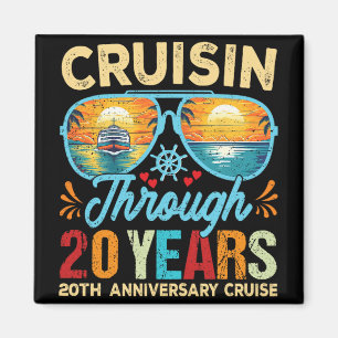 Cruisin Through 20 Years 20th Wedding Anniversary Magnet
