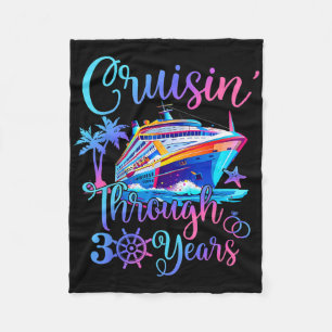 Cruisin Through 30 Years 30th Wedding Anniversary Fleece Blanket