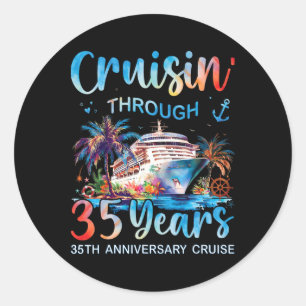 Cruisin Through 35 Years 35th Anniversary Cruise T Classic Round Sticker