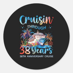 Cruisin Through 38 Years 38th Anniversary Cruise T Classic Round Sticker