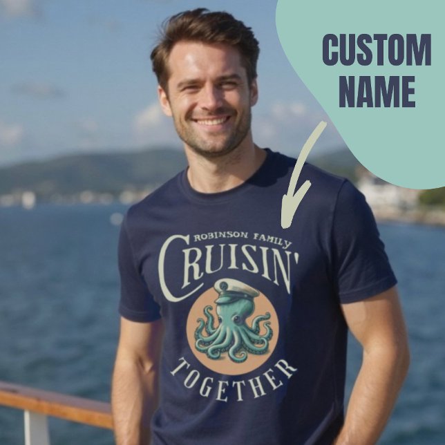 Cruisin' Together Family Cruise Personalised Retro T-Shirt (Cruisin' Together Family Cruise Personalized Retro T-Shirt.)