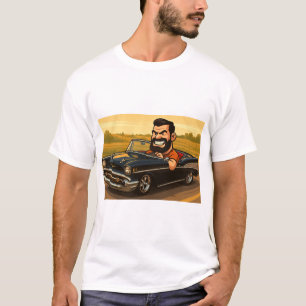 Cruisin’ with Attitude – Cartoon Driver in Classic T-Shirt