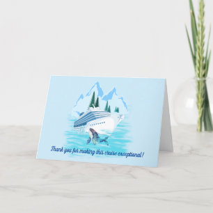 Cruising Alaska Mountains Personalised Crew Thank You Card