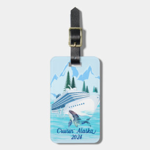 Cruising Alaska Mountains Personalised Luggage Tag