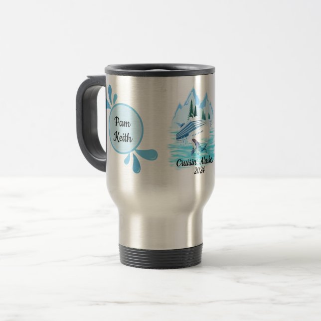 Cruising Alaska Mountains Travel Mug (Front Left)