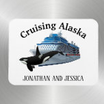 Cruising Alaska Orca Killer Whale Ship Magnet<br><div class="desc">This design was created though digital art. It may be personalised in the area provided or customising by choosing the click to customise further option and changing the name, initials or words. You may also change the text colour and style or delete the text for an image only design. Contact...</div>