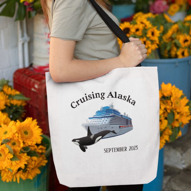 Cruising Alaska Orca Killer Whale Ship Tote Bag (Creator Uploaded)
