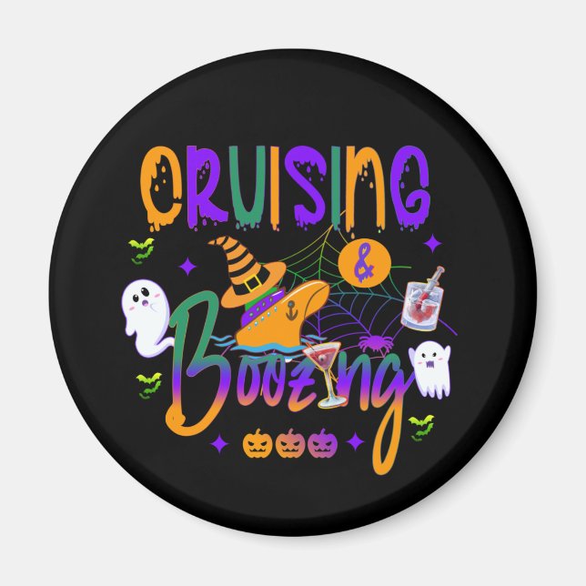 Cruising and Boozing Halloween Magnet (Front)