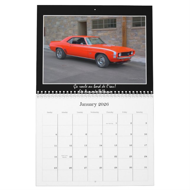 Cruising at the Board walk Calendar (Jan 2026)