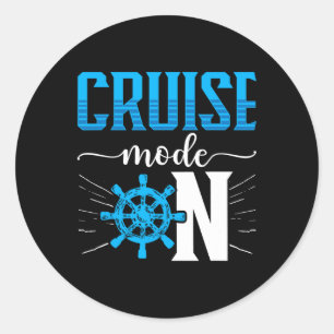 Cruising Boat Cruise Mode On Cruise Ship Classic Round Sticker