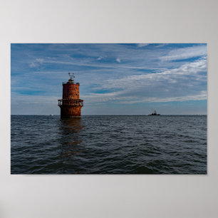 Cruising by Thimble Shoal Lighthouse Poster