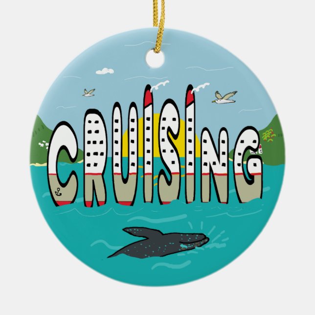 Cruising Ceramic Tree Decoration (Front)