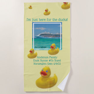 Cruising duck family cruise beach towel