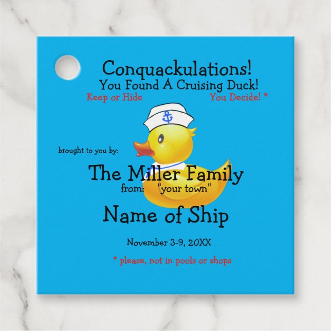 Cruising Duck Tag  (Front)