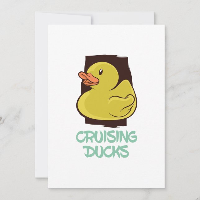 Cruising Ducks Fun Travel Thank You Card (Front)