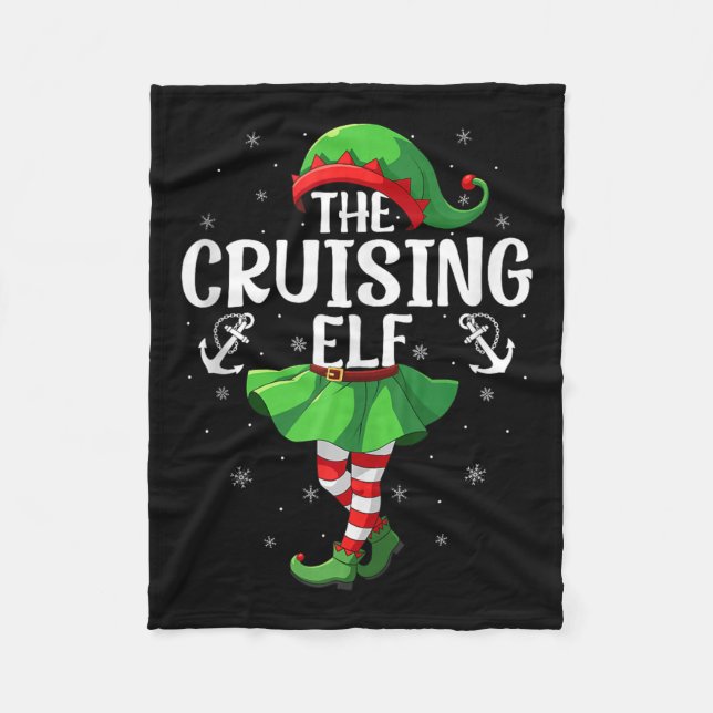 Cruising Elf Christmas Girls Women Elf Squad Xmas  Fleece Blanket (Front)