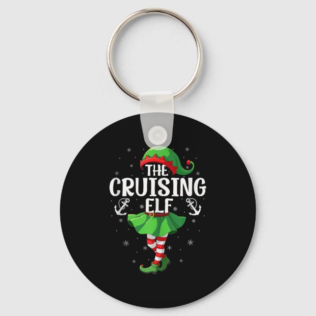 Cruising Elf Christmas Girls Women Elf Squad Xmas  Key Ring (Front)