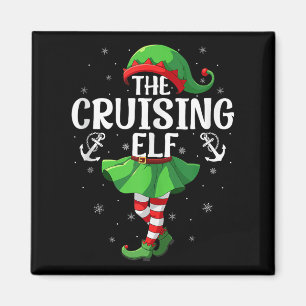 Cruising Elf Christmas Girls Women Elf Squad Xmas Magnet