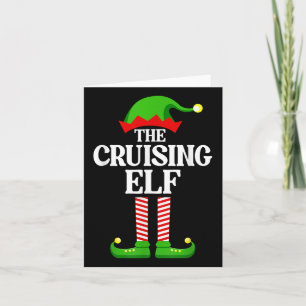 Cruising Elf Family Matching Group Funny Christmas Card