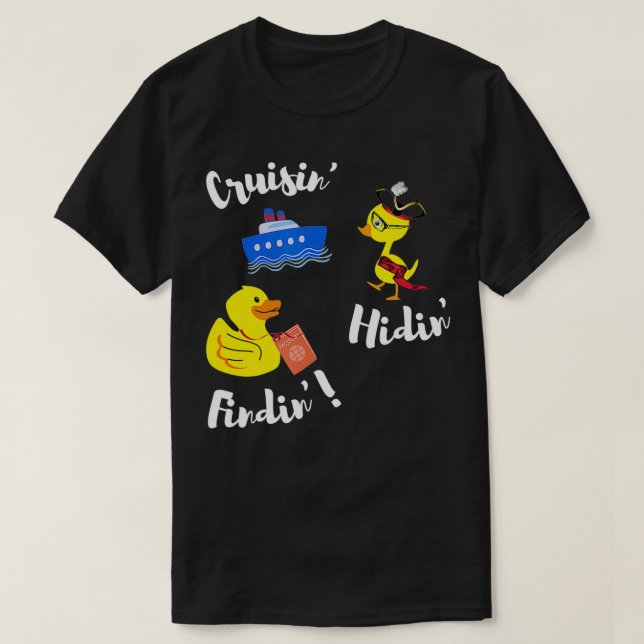 Cruising Hiding Finding Rubber Ducks Passport Scav T-Shirt (Design Front)