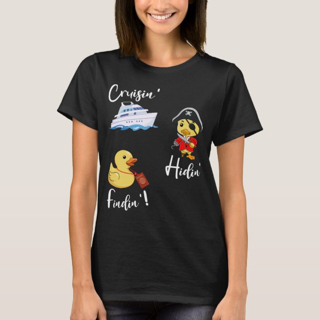 Cruising Hiding Finding Rubber Ducks Passport Scav T-Shirt (Front)