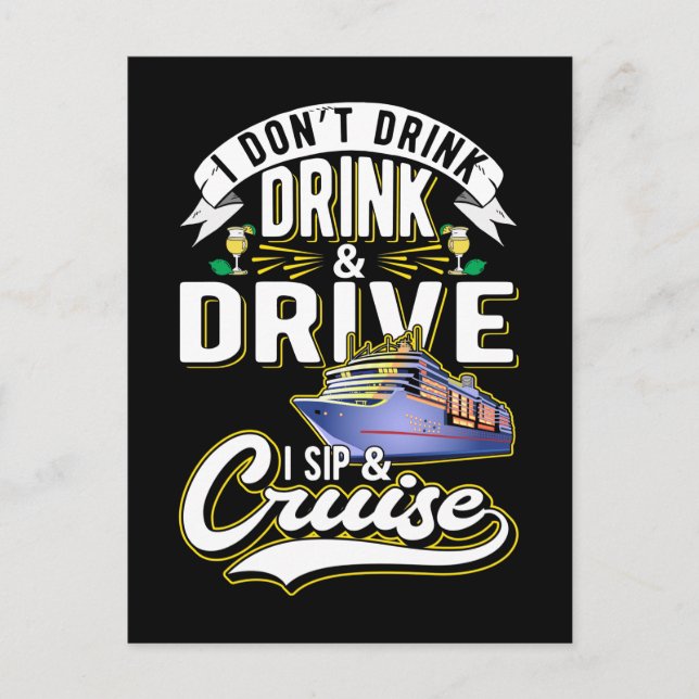 Cruising Humour Boat Funny Cruise Ship Drinking Postcard (Front)