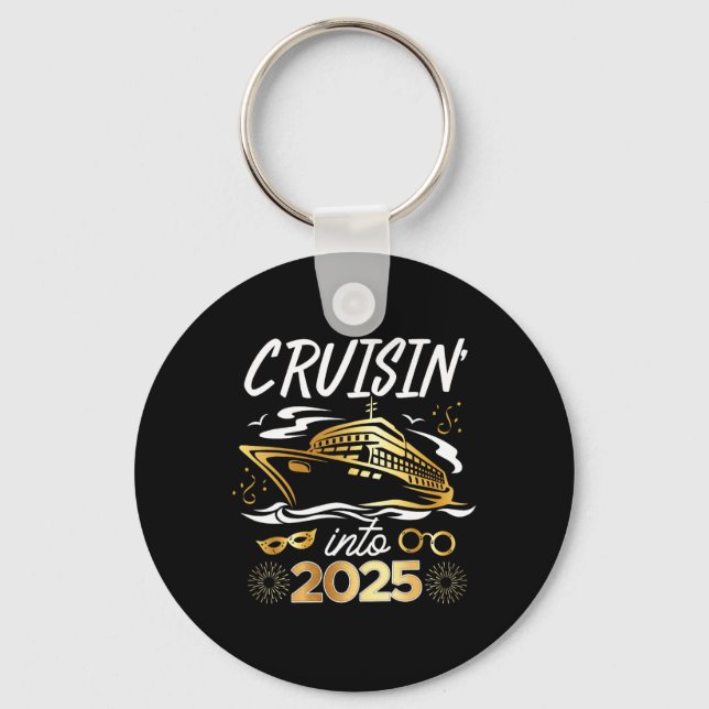 Cruising Into 2025 New Years Eve Cruise Vacation M Key Ring (Front)