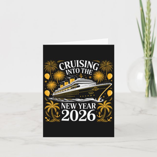 Cruising Into 2026 New Year Family Vacation Matchi Card (Front)