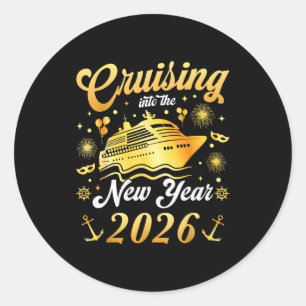 Cruising Into 2026 New Years Eve Cruise Vacation M Classic Round Sticker