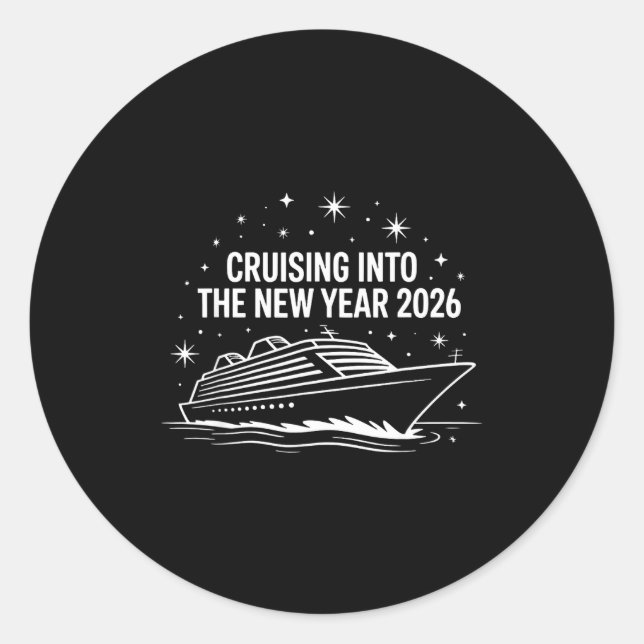 Cruising Into 2026 New Years Eve Family Matching H Classic Round Sticker (Front)