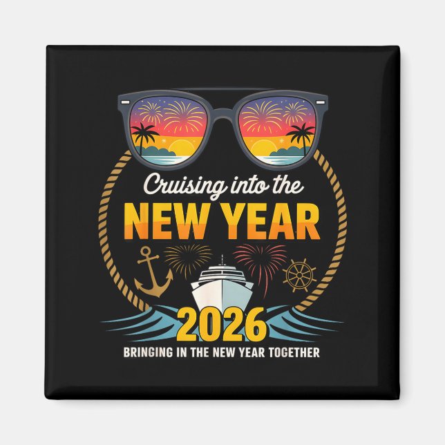 Cruising Into 2026 New Years Eve Matching Family C Magnet (Front)