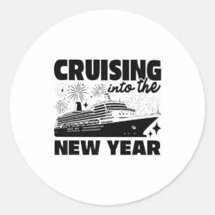 Cruising Into 2026 New Years Eve Party Cruise Ship Classic Round Sticker
