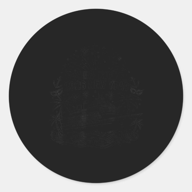 Cruising Into 2026 New Years Eve Party Favors Fami Classic Round Sticker (Front)