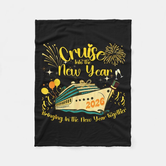 Cruising Into 2026 New Years Eve Party Favors Fami Fleece Blanket (Front)