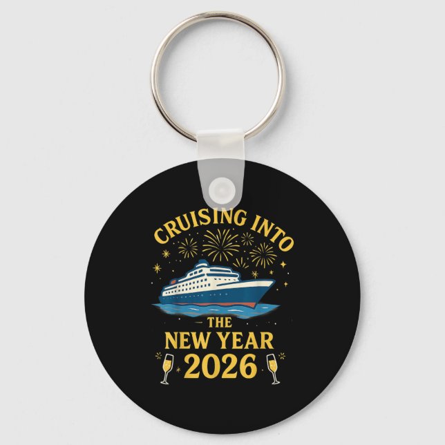 Cruising Into 2026 New Years Eve Party Favors Fami Key Ring (Front)