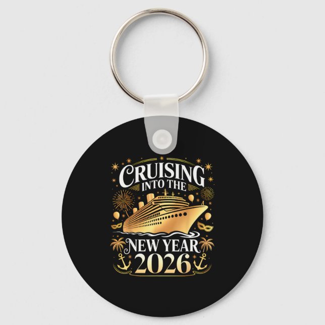 Cruising Into 2026 New Years Eve Party Favors Fami Key Ring (Front)