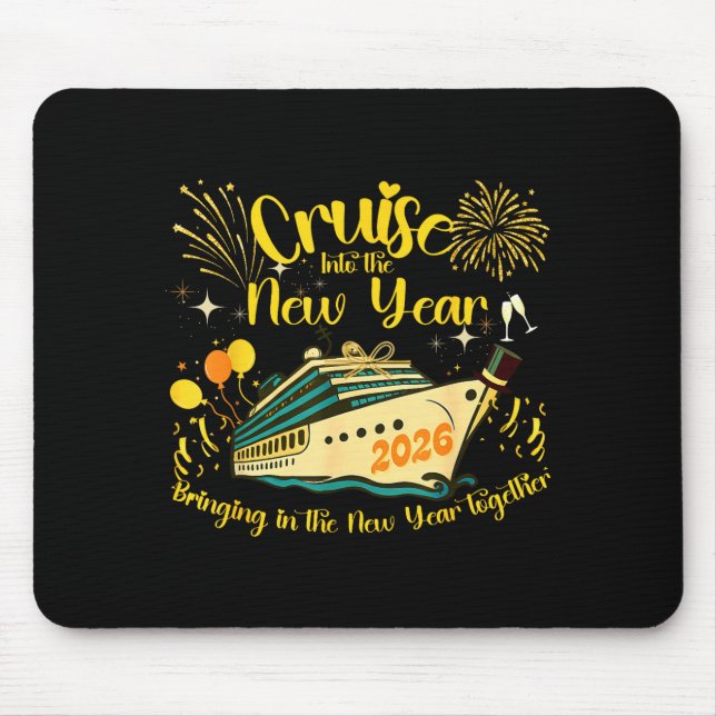 Cruising Into 2026 New Years Eve Party Favors Fami Mouse Mat (Front)