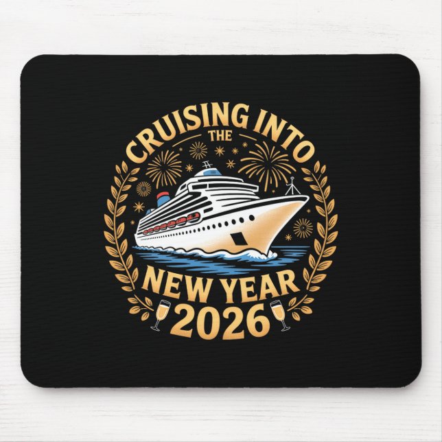 Cruising Into 2026 New Years Eve Party Favors Fami Mouse Mat (Front)