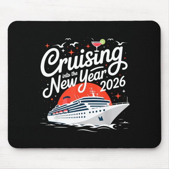 Cruising Into 2026 New Years Eve Party Favors Fami Mouse Mat (Front)