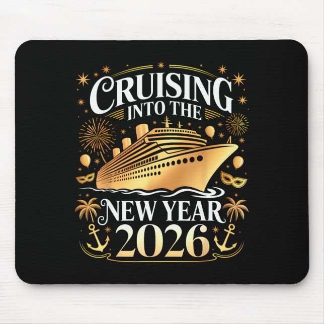 Cruising Into 2026 New Years Eve Party Favors Fami Mouse Mat (Front)