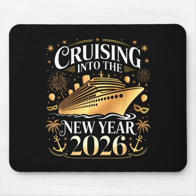 Cruising Into 2026 New Years Eve Party Favors Fami Mouse Mat (Front)