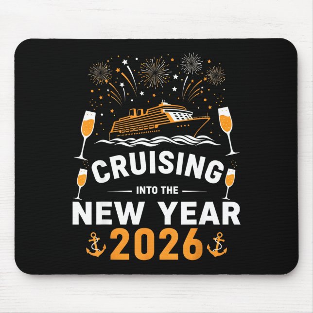 Cruising Into 2026 New Years Eve Party Favors Fami Mouse Mat (Front)