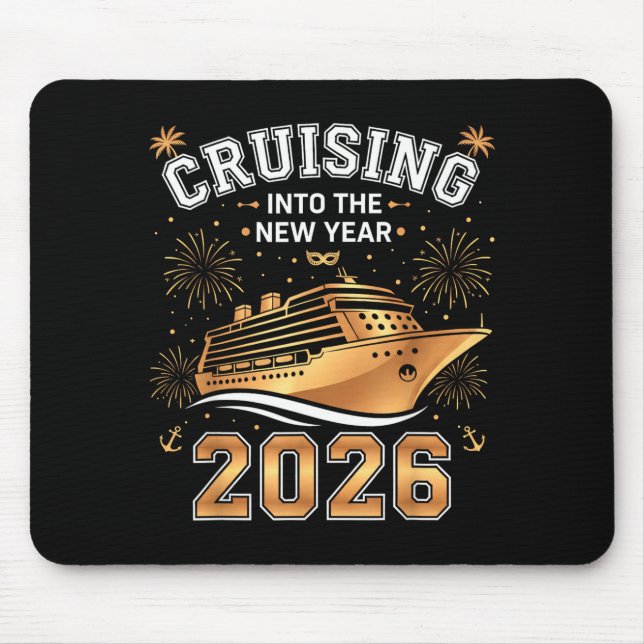 Cruising Into 2026 New Years Eve Party Favors Fami Mouse Mat (Front)