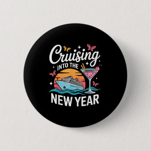 Cruising Into 2026 New Years Eve Party Matching Fa 6 Cm Round Badge