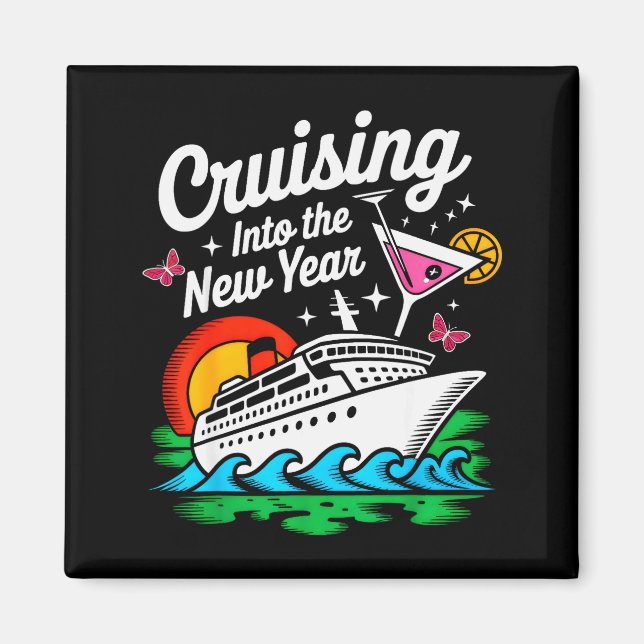 Cruising Into 2026 New Years Eve Party Matching Fa Magnet (Front)