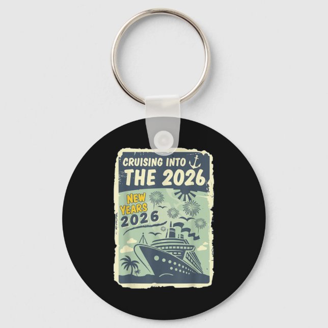 Cruising Into 2026 New Years With Family Friends E Key Ring (Front)