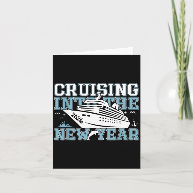 Cruising Into 2026 The New Year Eve Party Family T Card (Front)